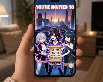 Invitación en vídeo animada personalizada de Kpop Demon Hunter (digital)