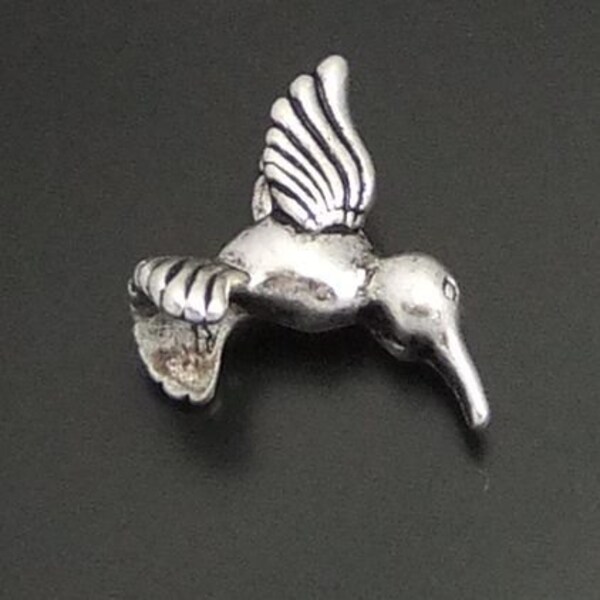4 Tibetan Silver Hummingbird Charms BD402