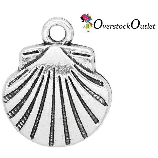 4 Scallop Shell Sea Shell Charms BL307