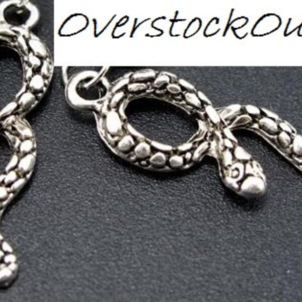 4 Tibetan Silver Snake Charm Pendants - BF508