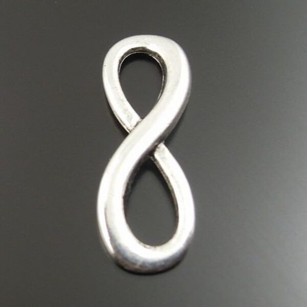 10 Infinity Sign Charms - A1J503 Antiqued Silver