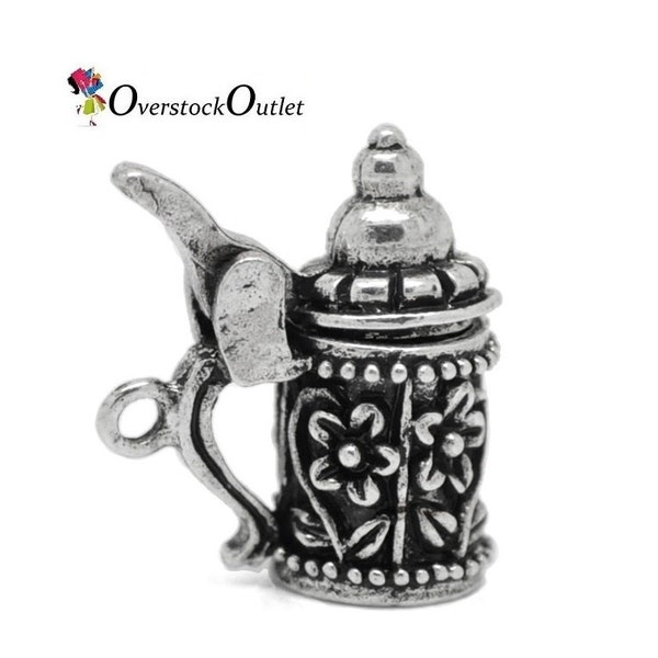 2 Flower Pattern German Beer Stein Charms - AJ405