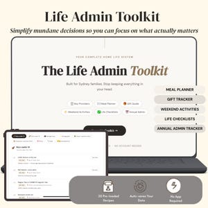 Life Admin Toolkit Adelaide | Digital Home Planner | Meal Planner Gift Tracker Weekend Activities | Instant Download