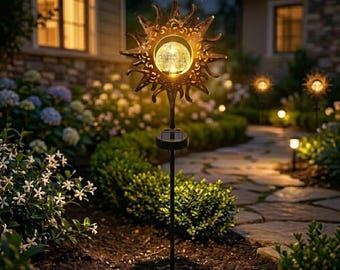 Witchy Garden Decor gotische lamp, tuinhuis fantasielicht tuinverlichting op zonne-energie, waterdichte led-buitenverlichting