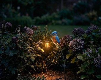 Dekorativ fågellampa för utomhusbruk, solcellsbaserad vattentät LED-dekorationslampa, ljusslinga för trädgården