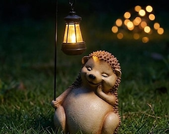 Lámpara LED de resina con forma de animal para exteriores, luz decorativa con forma de estatua de resina, luces LED impermeables para exteriores, regalo de resina para San Valentín