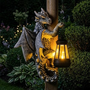 Lámpara decorativa de dragón Tree Hugger, farol de exterior, decoración para jardín, luz de fantasía para casa, luces solares para jardín