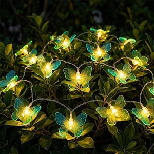Luci decorative a forma di farfalla per esterni, lampade solari a LED per giardino, luci decorative da giardino a forma di casetta, luci a stringa solari da giardino, luci a LED per esterni impermeabili