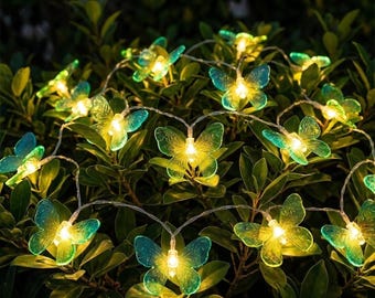 Luci decorative a forma di farfalla per esterni, lampade solari a LED per giardino, luci decorative da giardino a forma di casetta, luci a stringa solari da giardino, luci a LED per esterni impermeabili