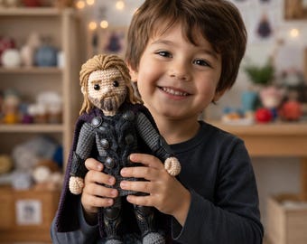 Vikingkrijger Amigurumi Haakpatroon PDF Digitale Download Fantasieheld Cadeau