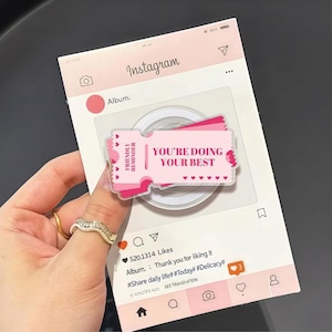 Freundliche Erinnerung Handy Griff: Pink motivierende Zitate Magsafe, Girlie Acryl Griptok, Geschenk für Geliebte