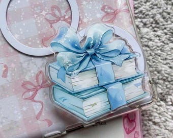 Blau Coquette Buch Griff : Girly Schleife Pop Sockel, Bücherwurm Girly Vibes Griptok