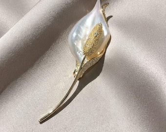 Boutonnière de cala de nácar / Pin de solapa del novio / Boutonnière de los padrinos