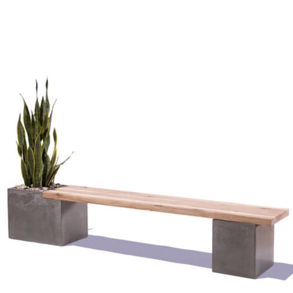 Concrete / Wood Planter Bench