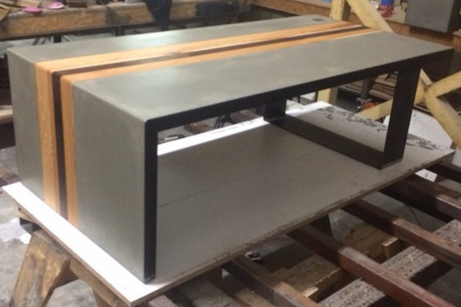 Concrete Wood & Steel Coffee Table Etsy