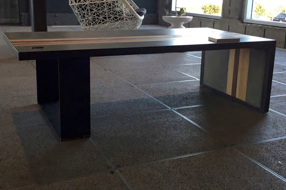 Concrete Wood & Steel Coffee Table Etsy