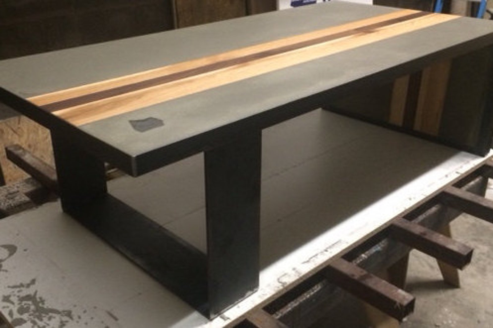 Coffee Table With Concrete and Wood Customizable Coffee Table