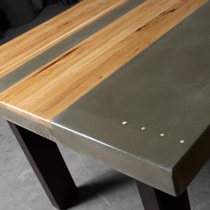 Handmade Concrete Wood and Steel Dining Tables