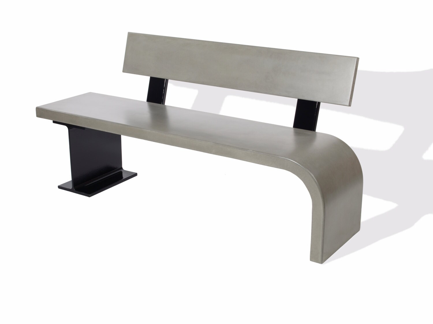 Concrete Bench with Steel Support Etsy