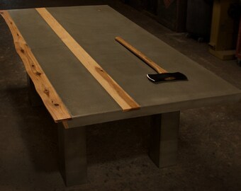 Concrete and Wood Dining Table