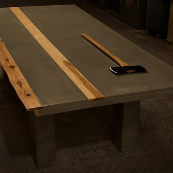 Concrete and Wood Dining Table