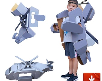 DIY Transforming Robot Costume PDF, Cardboard Kids Armor, Printable Papercraft