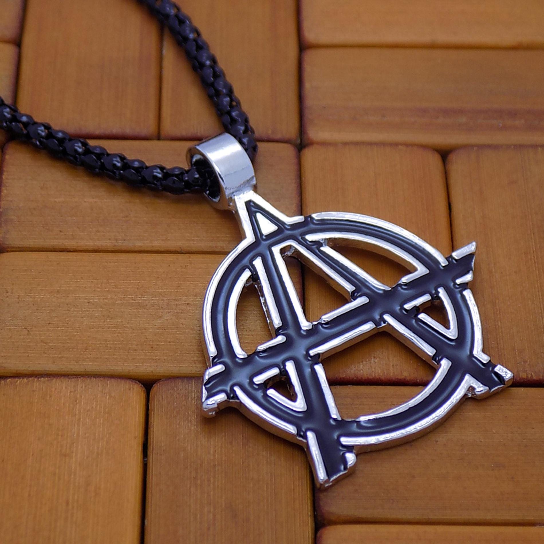Anarchy Rope Chain Anarchy Symbol Necklace Anarchism Sign Punk Revolution Chaos Amulet ...