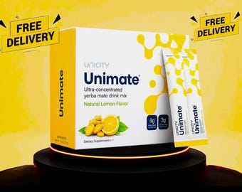 Unicity Unimate Yerba Mate Energy Drink | Natural Lemon Flavor, Sugar Free (1 Pack)