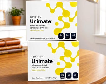 Unimate Yerba Mate Energy Drink | Natural Lemon Flavor, Sugar Free (2 Pack)
