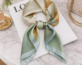 Bufanda de seda morera para mujer / Pañuelo bohemio vintage / Pañuelo elegante para el cuello / Bufanda de moda de lujo