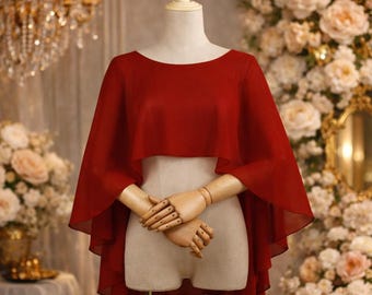 Sheer Chiffon poncho, Long  Dress Topper, summer poncho and cape