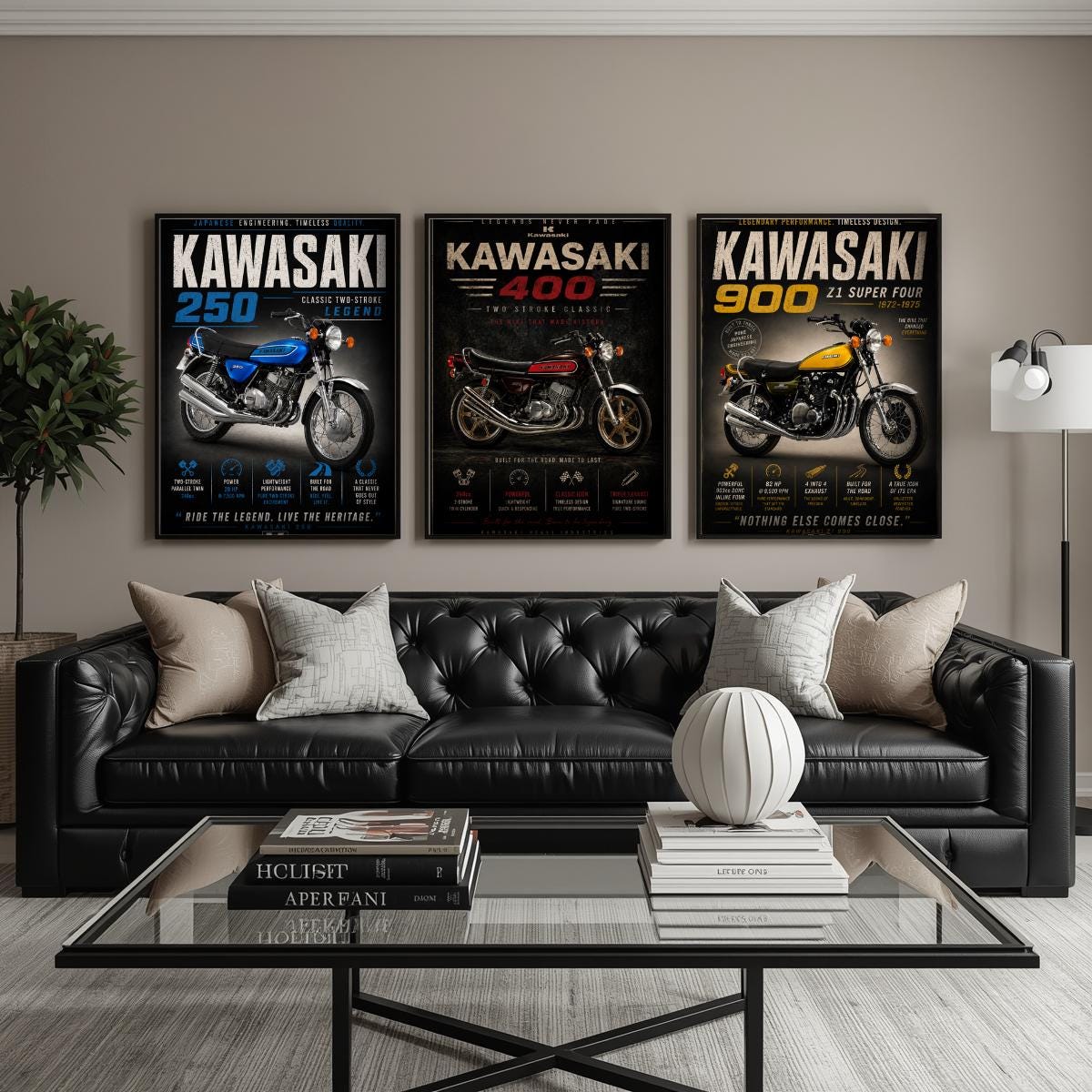 Retro Kawasaki Poster - Etsy
