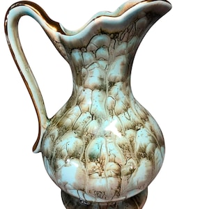 Vintage Gouda Holland Jug Vase – Art Nouveau Style Ceramic Pitcher