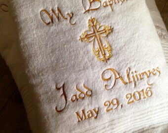personalised christening towels