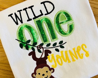 Wild one ~ Wild one birthday shirt ~ wild theme ~ jungle party ~ monkey party