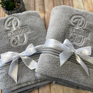 Wedding Towel ~ Marriage Towel ~ monogrammed towels ~ Wedding Gift ~ Bridal shower gift ~