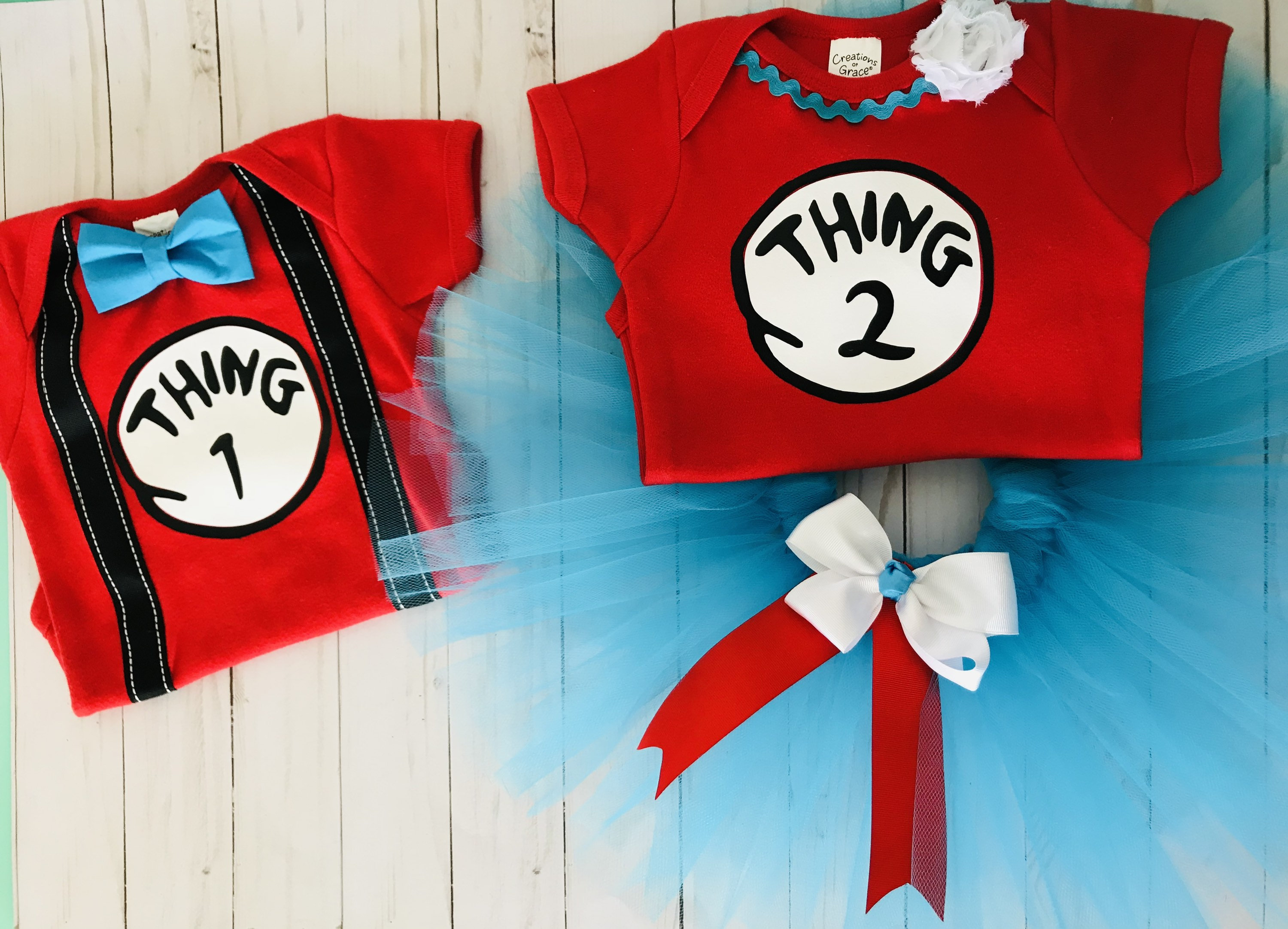 Thing 1 and thing 2 outfits for twins new arrivals