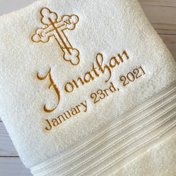 Baptism Towel ~ Christening Towel ~ Baptism Towels ~ Orthodox Personalized Baptism Towel ~ Baptism Gift ~ Christening Gift