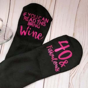 40th birthday gift 40th birthday shirt 40th birthday wine glass 40th birthday socks image 2