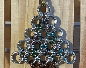 Light Chainmail Christmas Tree Ornament