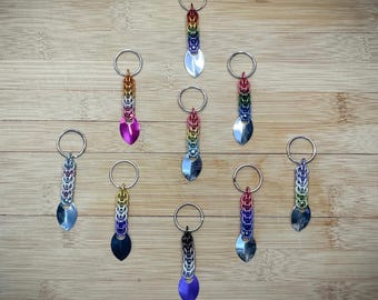 LGBTQ+ Pride Dragon Tail Chainmail Keychain