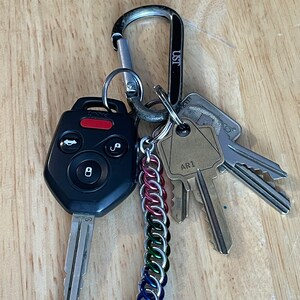 3.75" LGBTQ+ Pride Half Persian Chainmail Keychain image 4