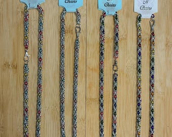 Pride Flag Unisex Byzantine Chainmail Necklace 1/4” Pick your Flag and Length
