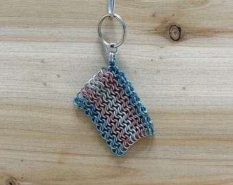 Transgender Pride Flag Chainmail Sensory Swatch Fidget Keychain LGBTQ+