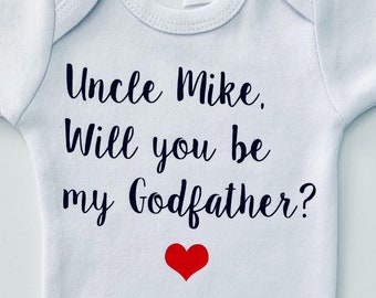 PERSONALIZED Will You Be My Godmother Proposal, Be My Godfather Gift, Godparents Baby Announcement, Godmother Gift, Godfather Baby Outfit