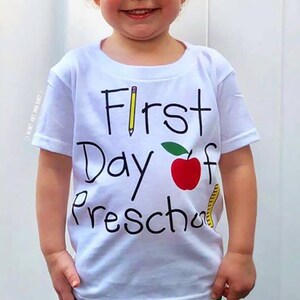 First Day of Preschool Shirt, First Day of Pre K, First Day of School Outfit, Preschool Outfit, Back To School Shirt, Free Shipping image 4