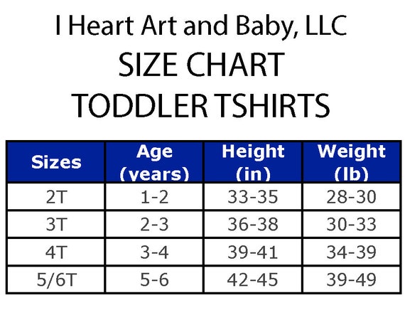 Kids Size Chart 2t