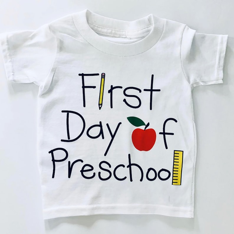 First Day of Preschool Shirt, First Day of Pre K, First Day of School Outfit, Preschool Outfit, Back To School Shirt, Free Shipping image 1