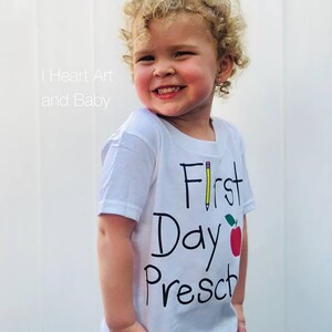 First Day of Preschool Shirt, First Day of Pre K, First Day of School Outfit, Preschool Outfit, Back To School Shirt, Free Shipping image 3