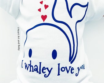 Ik Whaley Love You Grappig Baby Shirt, Whale Baby Outfit, Visser Baby, Vis Baby Kleding, Oceaan Baby Kleding Jongen, Zomer Baby Douche Cadeau